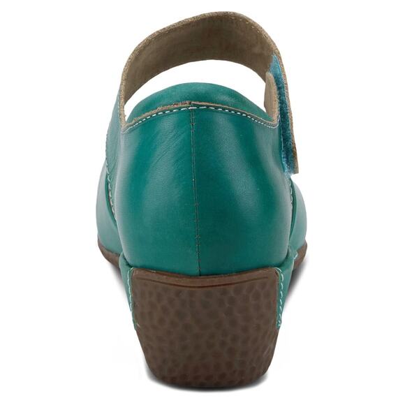 L'Artiste by Spring Step Womens Gloss Leather Mary Jane Shoes -- Turquoise NEW - Picture 3 of 7